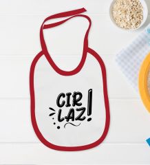 BK Kids Cırlaz Tasarımlı Kırmızı Bebek Body Zıbın ve Mama Önlüğü Hediye Seti-2
