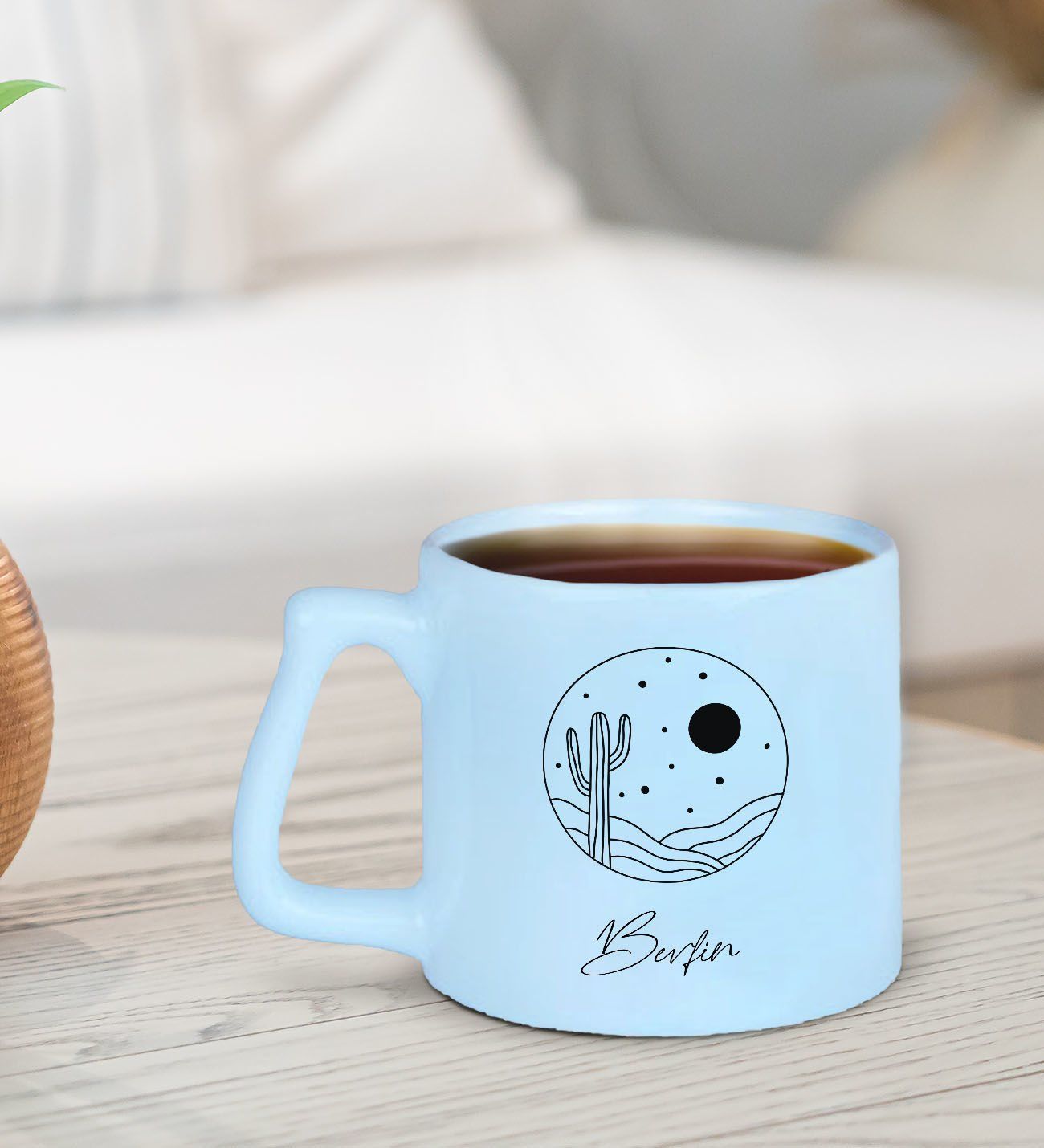 BK Gift Kişiye Özel İsimli Pastel Mavi Middle Kupa Bardak-6, Arkadaşa Hediye, Ev Hediyesi, Doğum Günü Hediyesi, Ofis Hediyesi