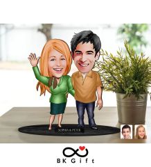 BK Gift Kişiye Özel Sevgililer Karikatürlü Ahşap Biblo, Sevgililer Günü Hediyesi, Doğum Günü Hediyesi, Yıl Dönümü Hediyesi-110