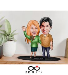 BK Gift Kişiye Özel Sevgililer Karikatürlü Ahşap Biblo, Sevgililer Günü Hediyesi, Doğum Günü Hediyesi, Yıl Dönümü Hediyesi-110