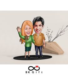 BK Gift Kişiye Özel Sevgililer Karikatürlü Ahşap Biblo, Sevgililer Günü Hediyesi, Doğum Günü Hediyesi, Yıl Dönümü Hediyesi-110