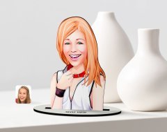 Kişiye Özel Kadın Karikatürlü Ahşap Biblo Model-35