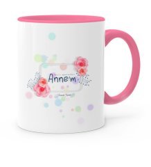 Kişiye Özel Bugün Günlerden Annem Pembe Kupa Bardak - 3