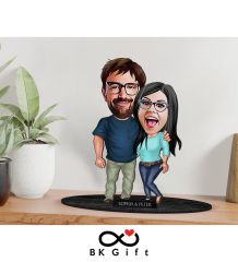 BK Gift Kişiye Özel Sevgililer Karikatürlü Ahşap Biblo, Sevgililer Günü Hediyesi, Doğum Günü Hediyesi, Yıl Dönümü Hediyesi-109