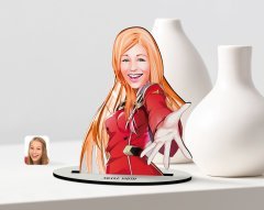 Kişiye Özel Kadın Karikatürlü Ahşap Biblo Model-34
