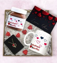 BK Gift Sevgiliye Özel Hediye Seti-3, Sevgililer Günü Hediyesi, Yıl Dönümü Hediyesi, Nutella 400gr., Doğum Günü Hediyesi