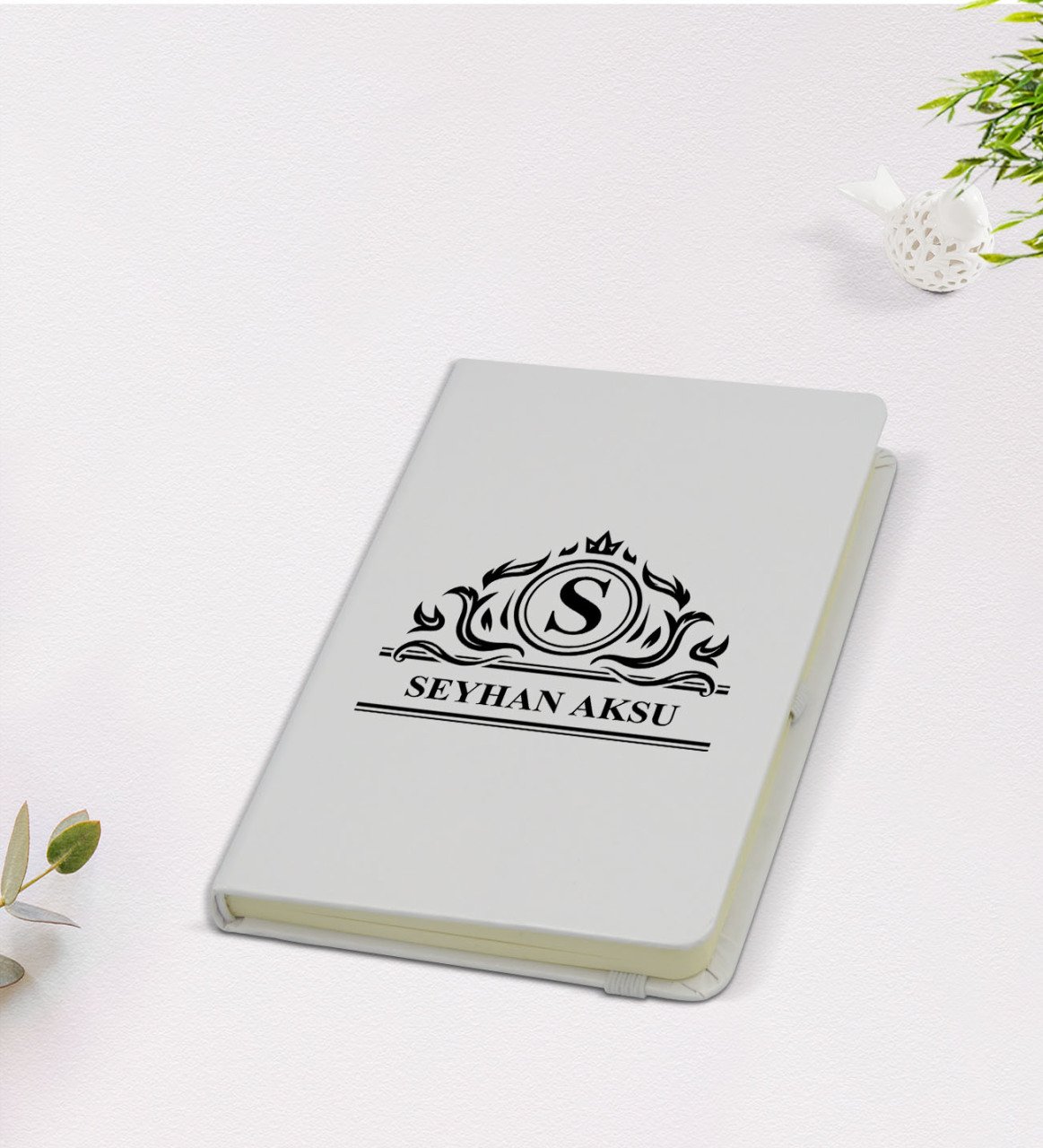 Kişiye Özel İsimli 9x14cm Beyaz Defter - Model 12
