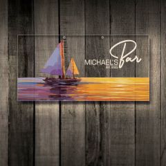 BK Gift Kişiye Özel Manzara Tasarımlı Akrilik Bar Tabelası(38x19cm)-29, Home Bar Tabela, Duvar Dekoru