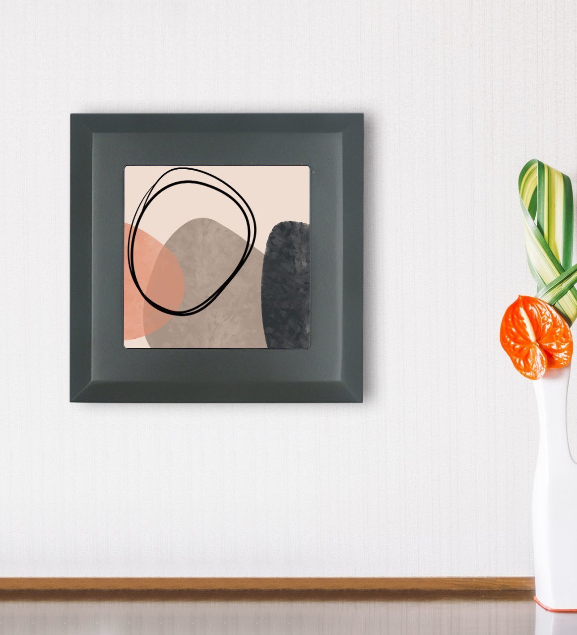 BK Gift Modern Art Tasarımlı Ahşap Çerçeveli Taş Duvar Dekoru-3