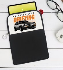 BK Gift Drifting Tasarımlı Taşınabilir Koruyucu Tablet Kılıfı & Organizer Çanta - Siyah-1
