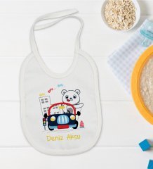 BK Kids Kişiye Özel Sevimli Sürücü Tasarımlı Bebek Mama Önlüğü - Model 1