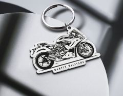 BK Gift Kişiye Özel Motorcu Temalı Ahşap Anahtarlık-13, Arkadaşa Hediye, Sevgiliye Hediye, Motorcuya Hediyeler