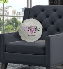 Kişiye Özel İsimli Google Ben Bilmem Tasarımlı Yuvarlak Dekoratif Kırlent Yastık-1