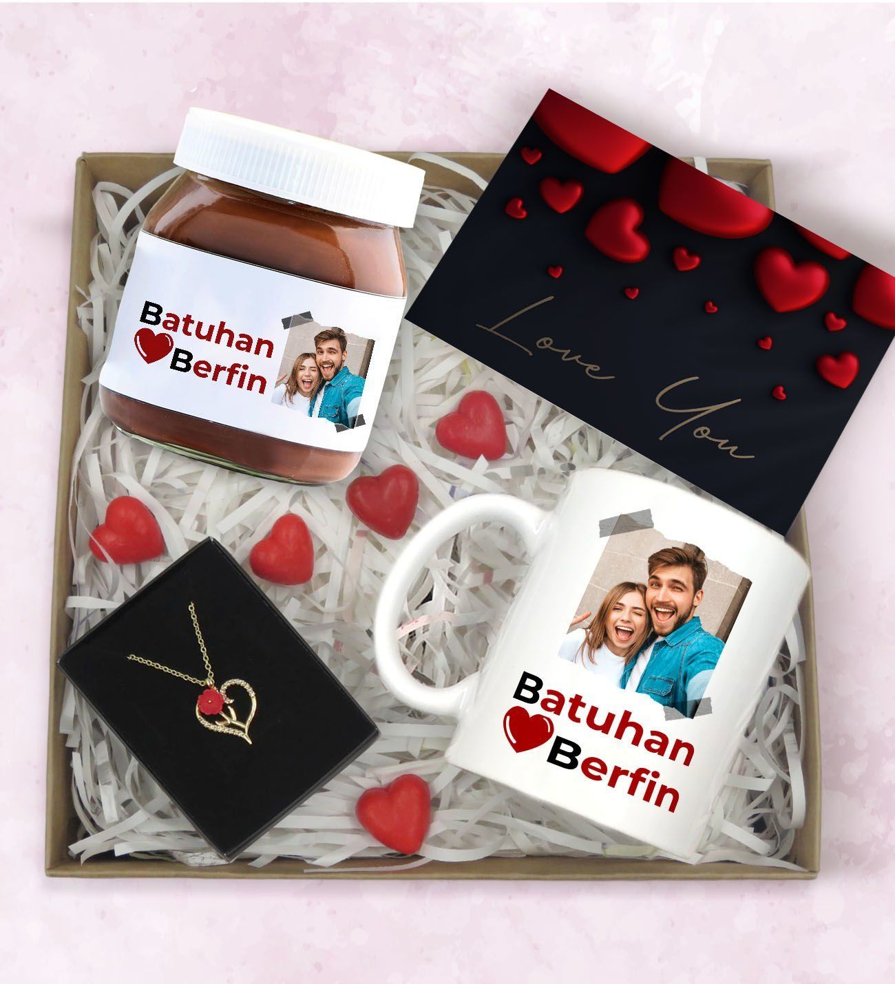 BK Gift Sevgiliye Özel Hediye Seti-1, Sevgililer Günü Hediyesi, Yıl Dönümü Hediyesi, Nutella 400gr., Doğum Günü Hediyesi