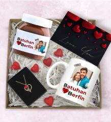 BK Gift Sevgiliye Özel Hediye Seti-1, Sevgililer Günü Hediyesi, Yıl Dönümü Hediyesi, Nutella 400gr., Doğum Günü Hediyesi