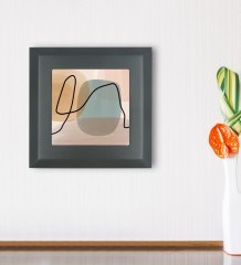 BK Gift Modern Art Tasarımlı Ahşap Çerçeveli Taş Duvar Dekoru-2