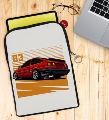 BK Gift Drift Car Tasarımlı Taşınabilir Koruyucu Tablet Kılıfı & Organizer Çanta - Siyah-1
