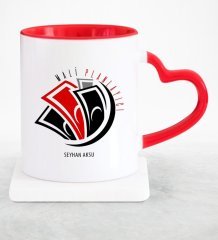 Kişiye Özel Mesleki Mali Planlayıcı Kırmızı Kalpli Kupa Bardak - 1
