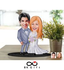 BK Gift Kişiye Özel Sevgililer Karikatürlü Ahşap Biblo, Sevgililer Günü Hediyesi, Doğum Günü Hediyesi, Yıl Dönümü Hediyesi-104