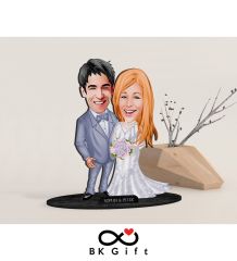 BK Gift Kişiye Özel Sevgililer Karikatürlü Ahşap Biblo, Sevgililer Günü Hediyesi, Doğum Günü Hediyesi, Yıl Dönümü Hediyesi-104