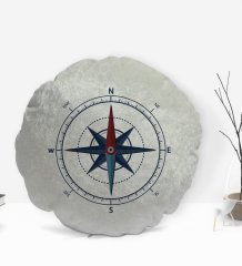 BK Gift Pusula Tasarımlı Yuvarlak Dekoratif Kırlent Yastık-1
