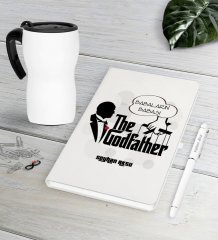 Kişiye Özel Babaların Babası Beyaz Defter Kalem Termos Mug Seti-3