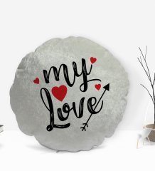 BK Gift Panda Tasarımlı Yuvarlak Dekoratif Kırlent Yastık-1