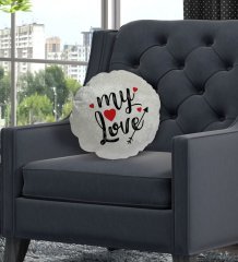 BK Gift Panda Tasarımlı Yuvarlak Dekoratif Kırlent Yastık-1