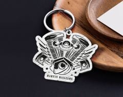BK Gift Kişiye Özel Motorcu Temalı Ahşap Anahtarlık-10, Arkadaşa Hediye, Sevgiliye Hediye, Motorcuya Hediyeler