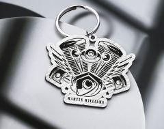 BK Gift Kişiye Özel Motorcu Temalı Ahşap Anahtarlık-10, Arkadaşa Hediye, Sevgiliye Hediye, Motorcuya Hediyeler