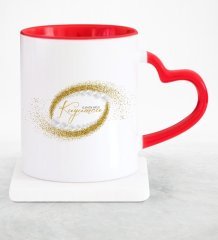 Kişiye Özel Mesleki Kuyumcu Kırmızı Kalpli Kupa Bardak - 2
