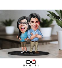 BK Gift Kişiye Özel Sevgililer Karikatürlü Ahşap Biblo, Sevgililer Günü Hediyesi, Doğum Günü Hediyesi, Yıl Dönümü Hediyesi-101