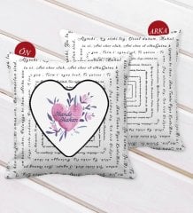 Kişiye Özel Sevgililer Günü 100 Dilde Seni Seviyorum Desenli Dekoratif Kırlent Yastık-22