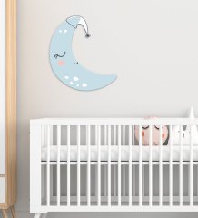 BK Gift Sevimli Ay Tasarımlı Çocuk Odası Ahşap Duvar Süsü-2