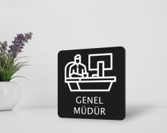 BK Home Genel Müdür Kapı Yönlendirme Levhası