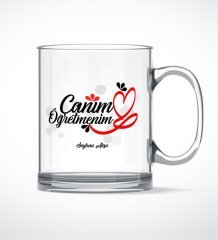 Kişiye Özel Canım Öğretmenim Cam Kupa Bardak - 1