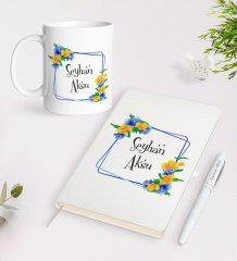 Kişiye Özel İsimli Beyaz Defter Kalem Kupa Seti-18