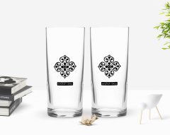 Kişiye Özel Renkli Baskılı İsimli Tasarımlı İkili Rakı Bardağı Seti-119