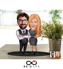 BK Gift Kişiye Özel Sevgililer Karikatürlü Ahşap Biblo, Sevgililer Günü Hediyesi, Doğum Günü Hediyesi, Yıl Dönümü Hediyesi-100