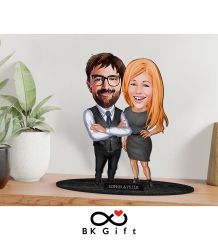 BK Gift Kişiye Özel Sevgililer Karikatürlü Ahşap Biblo, Sevgililer Günü Hediyesi, Doğum Günü Hediyesi, Yıl Dönümü Hediyesi-100