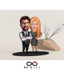 BK Gift Kişiye Özel Sevgililer Karikatürlü Ahşap Biblo, Sevgililer Günü Hediyesi, Doğum Günü Hediyesi, Yıl Dönümü Hediyesi-100