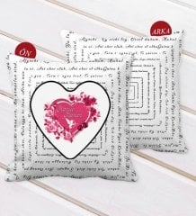 Kişiye Özel Sevgililer Günü 100 Dilde Seni Seviyorum Desenli Dekoratif Kırlent Yastık-3