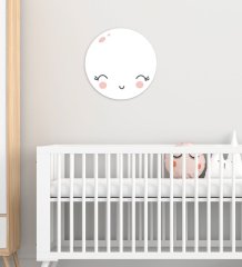 BK Gift Sevimli Ay Tasarımlı Çocuk Odası Ahşap Duvar Süsü-1