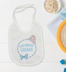 BK Kids Dayısının Kızanı Tasarımlı Beyaz Bebek Mama Önlüğü-1