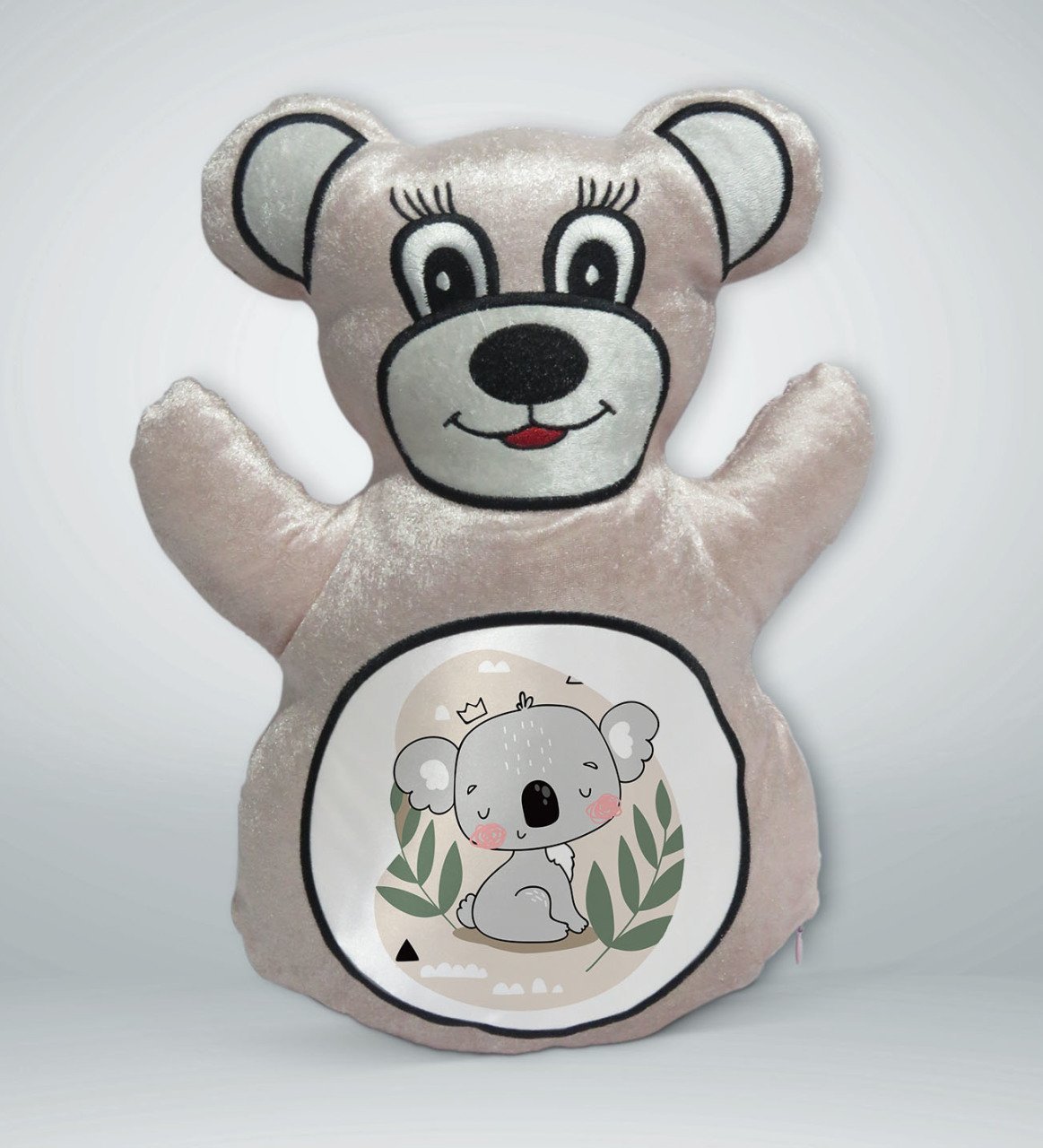 BK Gift Sevimli Koala Tasarımlı Krem Ayıcık Yastık-1
