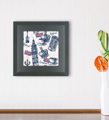 BK Gift London Tasarımlı Ahşap Çerçeveli Taş Duvar Dekoru-3