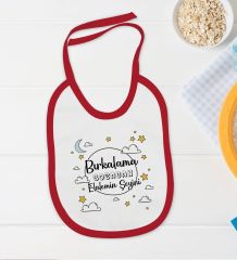 BK Kids Bırkalama Tasarımlı Kırmızı Bebek Body Zıbın ve Mama Önlüğü Hediye Seti-1