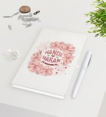 Kişiye Özel Sevgililer Günü Beyaz Defter Kalem Seti-8