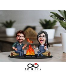 BK Gift Kişiye Özel Sevgililer Karikatürlü Ahşap Biblo, Sevgililer Günü Hediyesi, Doğum Günü Hediyesi, Yıl Dönümü Hediyesi-95