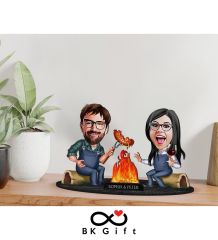 BK Gift Kişiye Özel Sevgililer Karikatürlü Ahşap Biblo, Sevgililer Günü Hediyesi, Doğum Günü Hediyesi, Yıl Dönümü Hediyesi-95